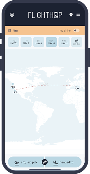 FlightHop Route Map